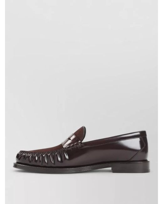 Brunello Cucinelli Brown Penny Loafers Calf Leather Suede Vamp for men