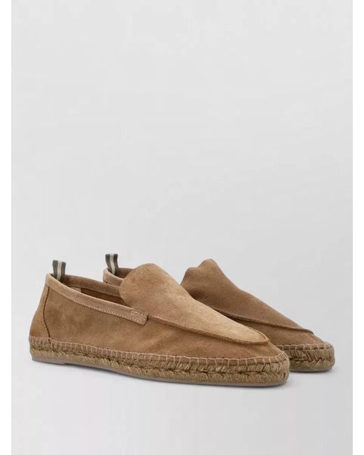 Castaner Brown Suede Espadrille Flat Slip On Shoe for men