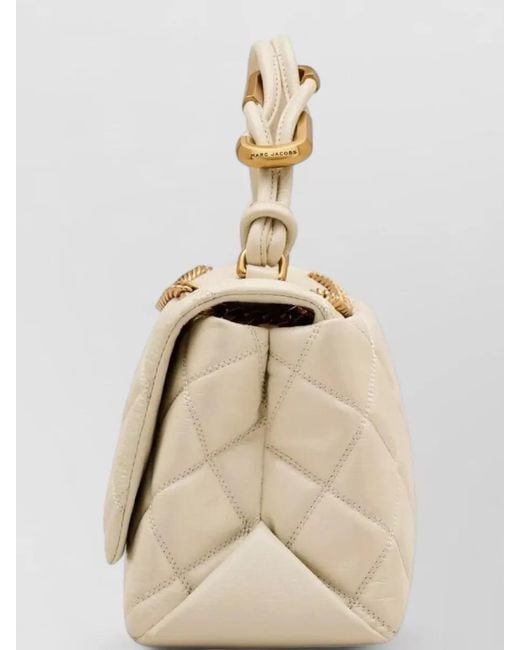 Marc Jacobs Natural Leather Shoulder Bag Chain Strap Top Handle