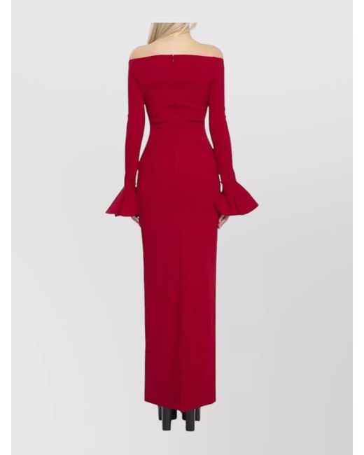 Solace London Red Anica Off Shoulder Maxi Dress