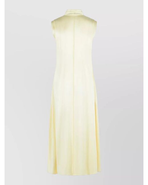 Jil Sander White Acetate And Viscose Midi Dress