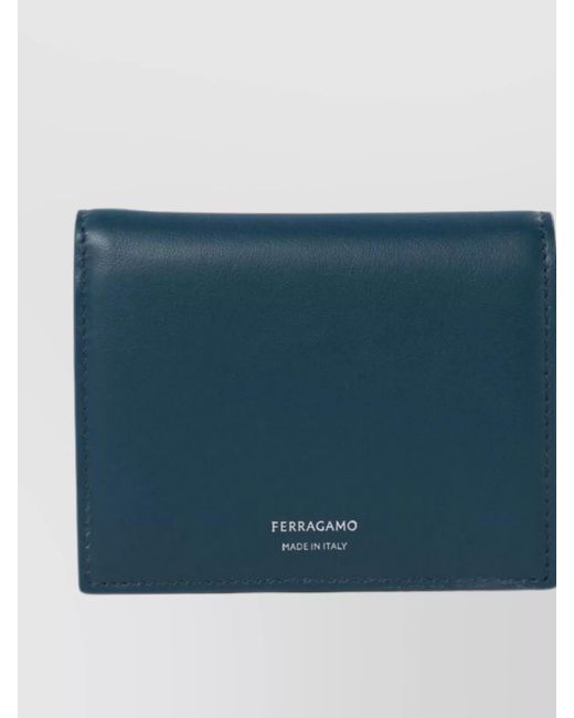 Ferragamo Blue Compact Bi-Fold Purses & Porte-Cartes