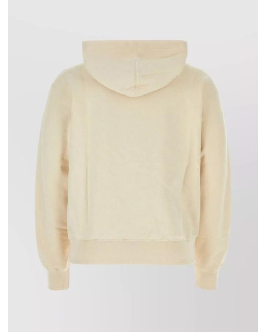 Jil Sander Natural Cotton Logo Print Hooded Sweatshirt for men