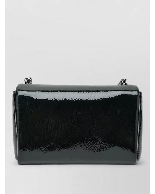 Christian Louboutin Black Chain Strap Glossy Finish Cross Body Bag