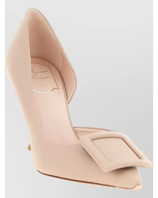 Roger Vivier Pink City Buckle Pointed Toe Pumps