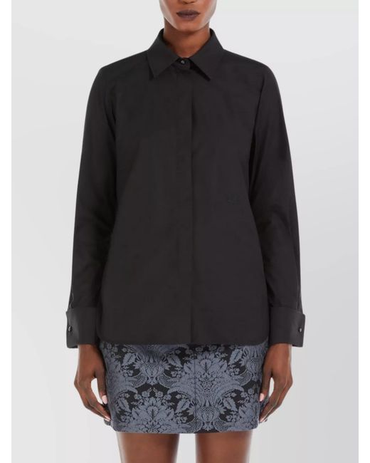 Max Mara Black Cotton Stretch Shirt