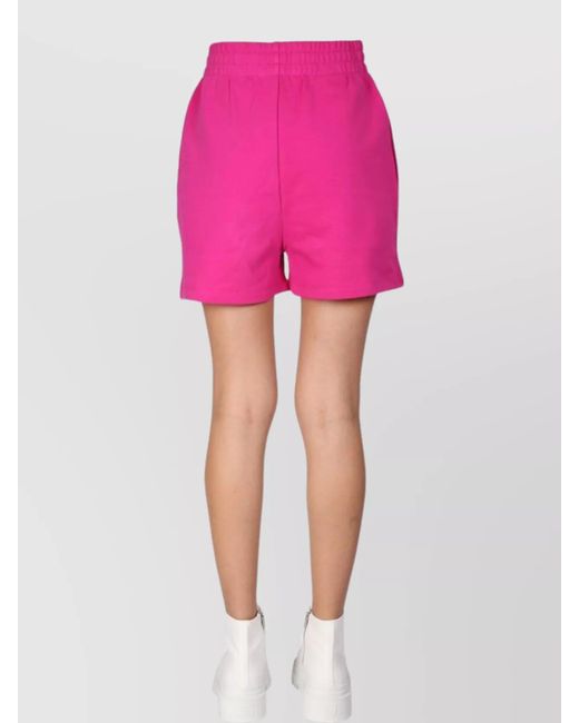 Moschino Pink Logo-Print Knee-Length Shorts
