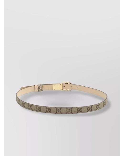 Gucci Natural Leather Reversible Thin Belt
