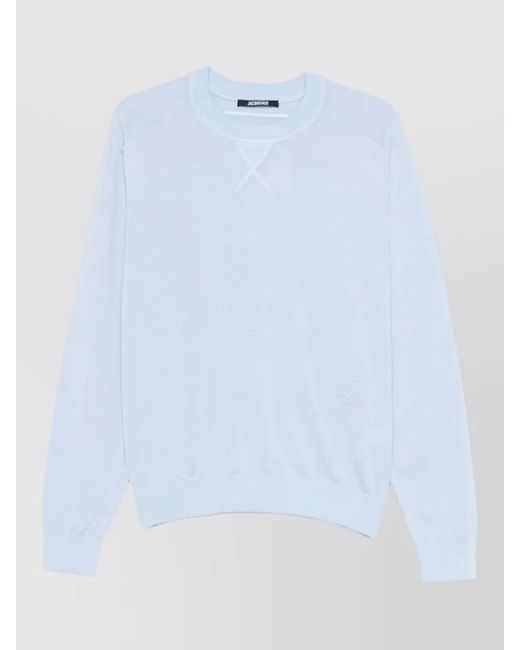 Jacquemus White Embroidered Logo Crewneck Jumper for men