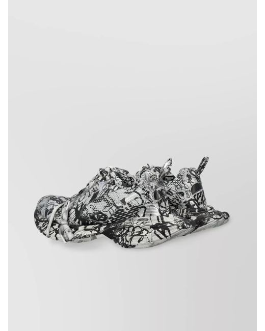Balenciaga Metallic Printed Rubber Sole Sneakers With Pull Tab for men