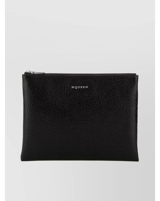McQueen Black Leather Pouch