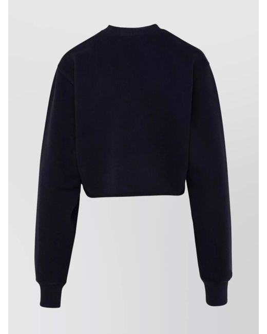 Ambush Blue Ribbed Loose-Fit Cotton Sweatshirt