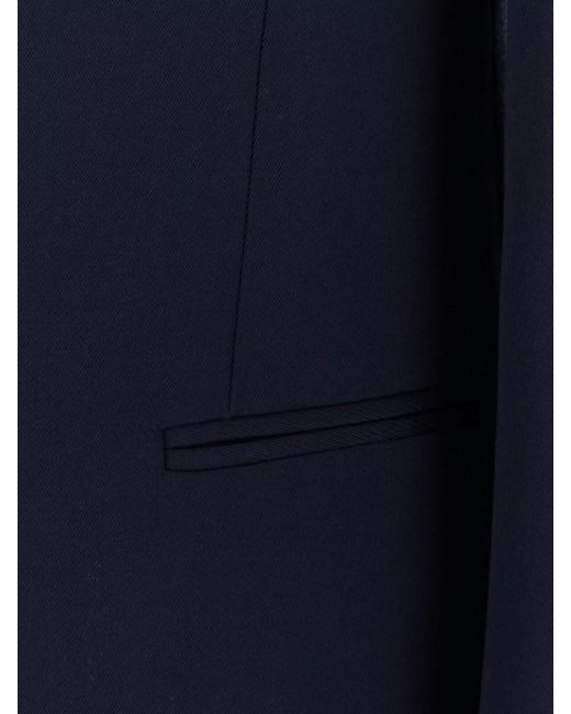 McQueen Blue Wool Regular-Fit Single-Breasted Coat for men