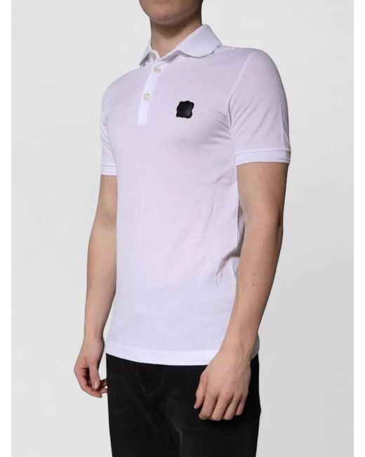 Dolce & Gabbana White Cotton Logo Polo Shirt for men
