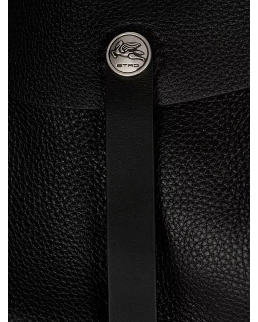 Etro Black Lamb Leather Clutch Bag for men
