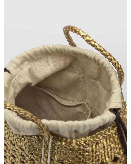 Dragon Diffusion Natural Santa Cano Medium Bucket Bag Tassel Handles