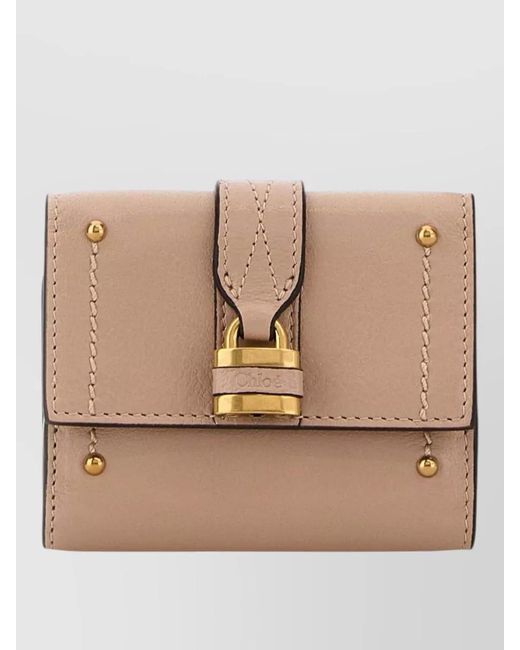 Chloé Natural Mini Paddington Leather Wallet Hardware