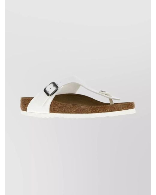 Birkenstock Multicolor Leather Thong Slippers Featuring Buckle Detail