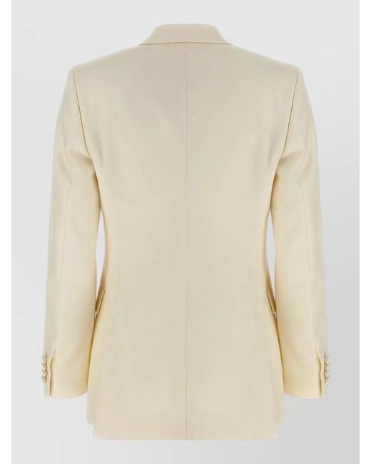 Brioni Natural Flavia Blazer Back Vent Front Flap Pockets