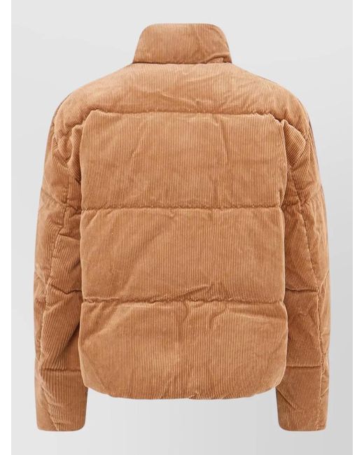 Polo Ralph Lauren Brown Corduroy Down Coat Stand Collar Design