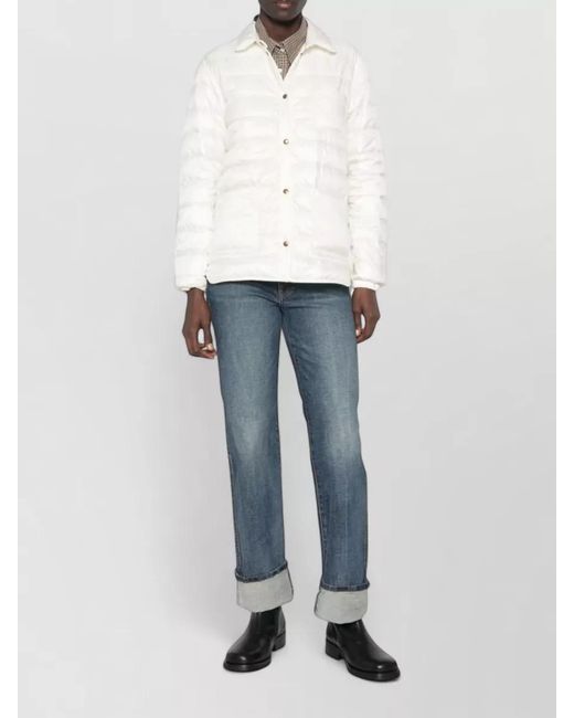 Moncler White Fouine Padded Collar Jacket Casual