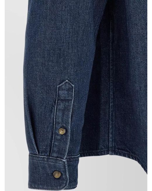 A.P.C. Blue Greg Denim Shirt Button Down Collar for men