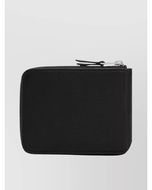 AMI Black Leather Zip-Around Wallet