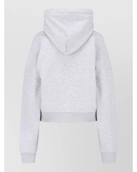 Vivienne Westwood White Hooded Knit Sweatshirt Drawstring Ribbed Cuffs Hem