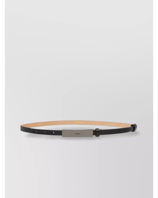 Max Mara White Calf Leather Belt