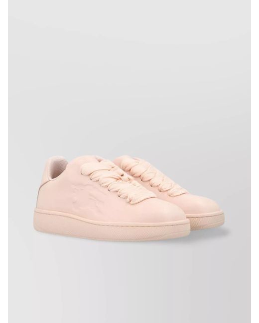 Burberry Pink Leather Low-Top Sneakers