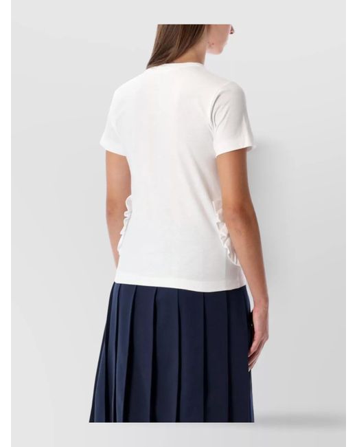 Comme des Garçons White Cotton Ruffled Pocket Short-Sleeve T-Shirt