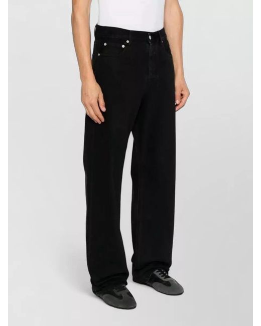 Jacquemus Black Straight Leg Denim Trousers Belt Loops for men