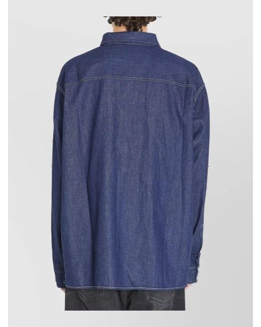 Céline Blue Oversized Denim Overshirt for men