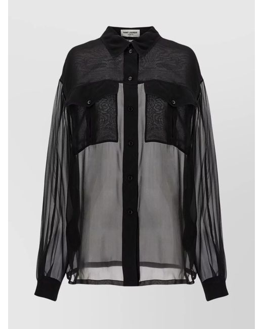 Saint Laurent Black Silk Shirt