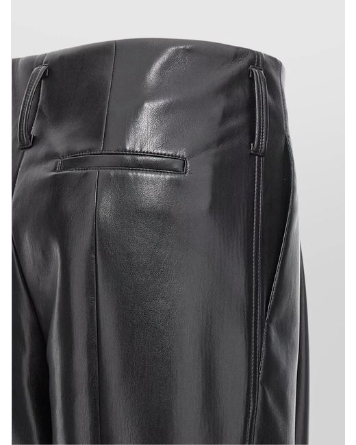 Philosophy Gray Faux Leather Wide-Leg Trousers