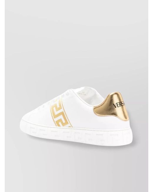 Versace White Leather Low-Top Sneakers for men