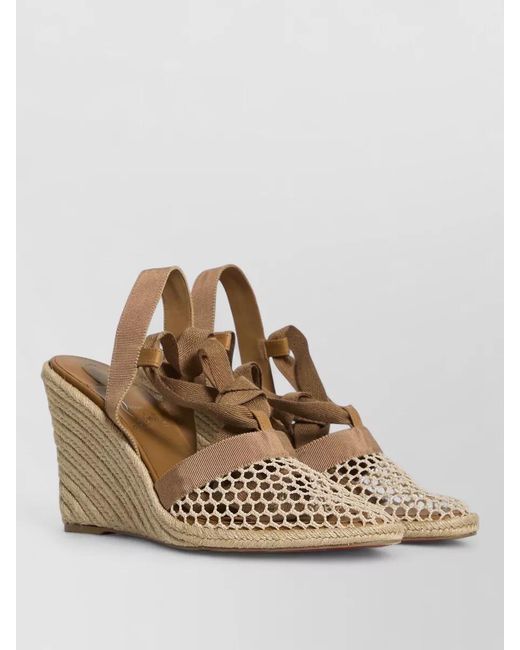 Christian Louboutin Brown Toleda Pointed Espadrille Wedge Sandals