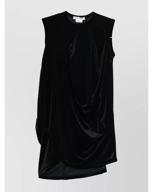 Comme des Garçons Black Sleeveless Draped Asymmetric Dress