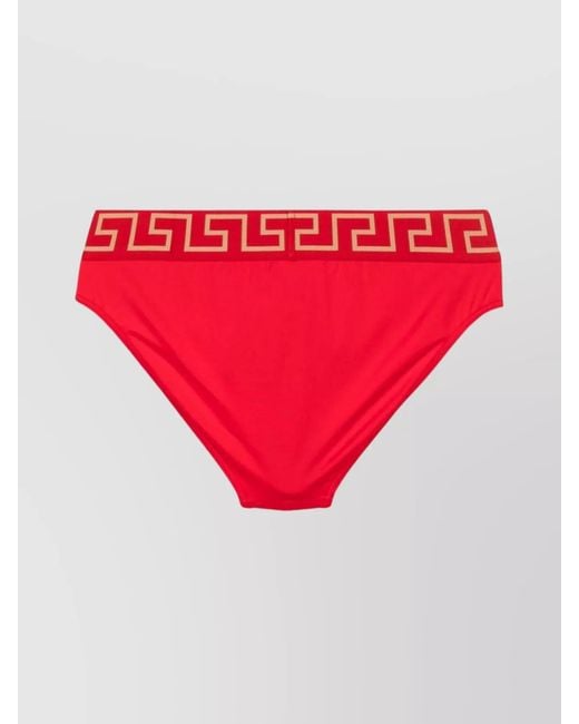 Versace Red Logo Waistband Swimming Trunks for men