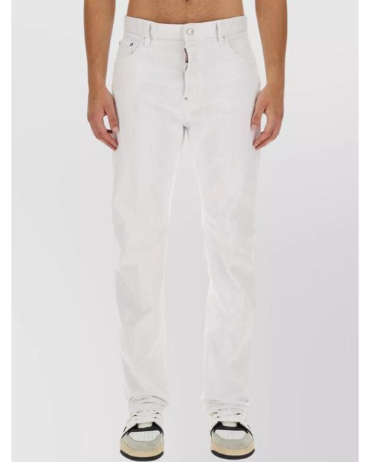 DSquared² White Denim Jeans Featuring Belt Loops for men