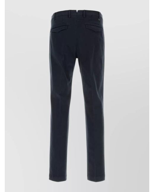PT Torino Blue Stretch Cotton Tailored Pants Belt Loops for men
