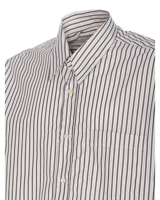 sunflower White Striped Cotton Shirt for men