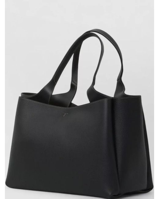 Tod's Black Medium Leather Tote Bag Top Handles