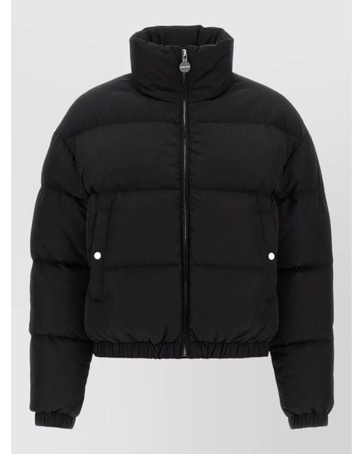 Ienki Ienki Black Hooded Down Jacket High Collar Quilting