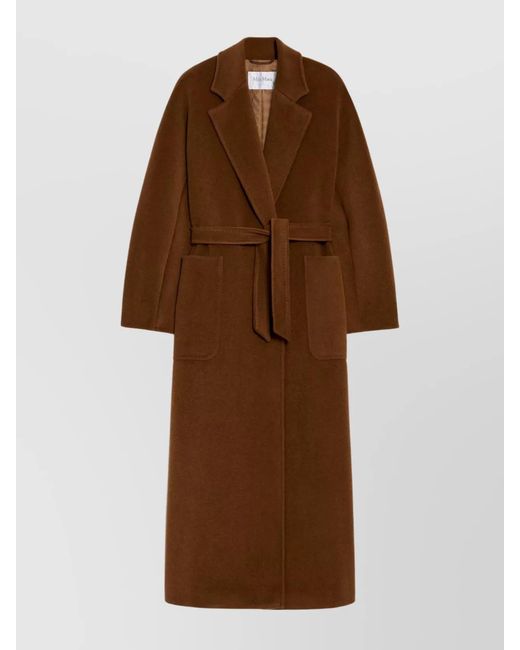 Max Mara Brown Camel Hair Oversized Belted Coat