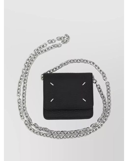 Maison Margiela Black Leather Chain Wallet