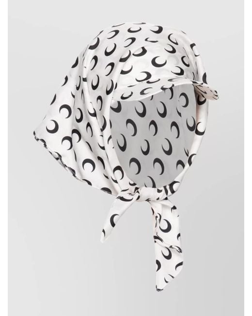 MARINE SERRE White Stylish Hat With Tied Detail And Print