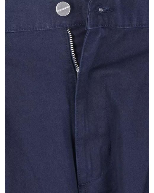 Carhartt Blue Straight Cotton Loose Fit Trousers for men