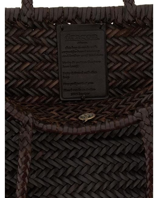 Dragon Diffusion Black Bamboo Triple Jump Big Leather Shoulder Bag