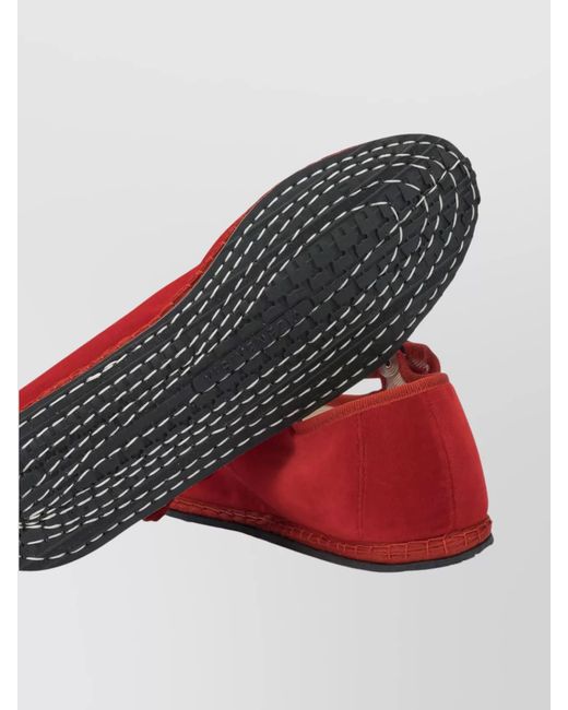 Vibi Venezia Red Velvet Ballerina Flats